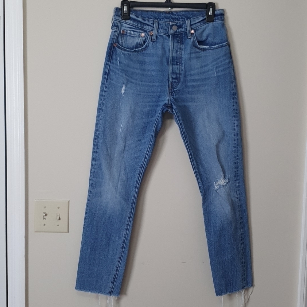 Levi's 501 S Original Straight Distress Jeans
